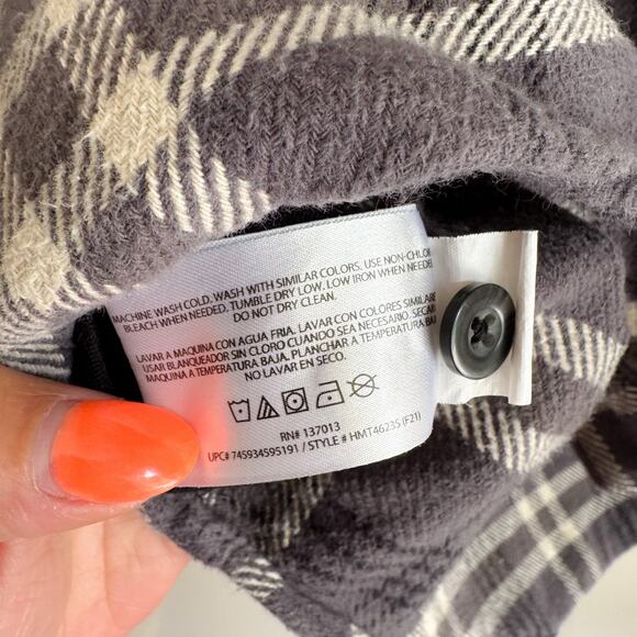 Woolrich Grey Plaid Flannel Shirt Jacket Shacket - Medium - Picture 5 of 8